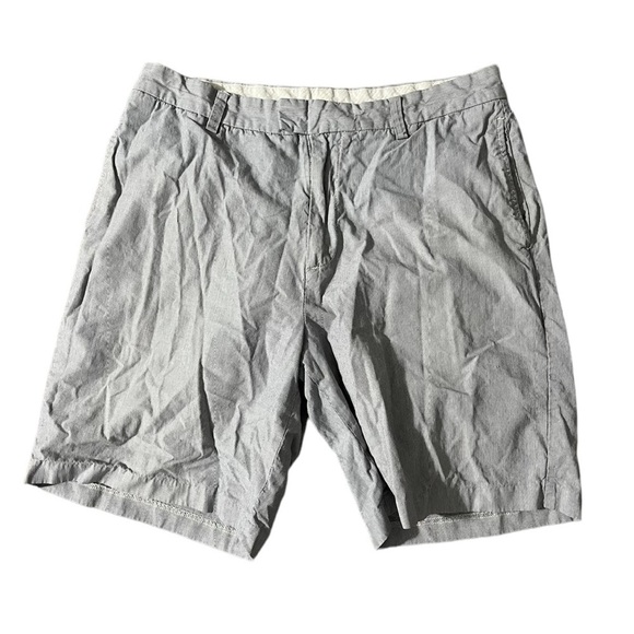 Nautica Other - Nautica Mens Blue White Striped Flat Front Shorts Size 34 100% Cotton